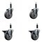 Service Caster 4'' Thermoplastic Rubber Wheel Swivel 3/4'' Expanding Stem Caster Set 2 Brakes, 4PK SCC-EX20S414-TPRB-2-PLB-2-34 - alternate 1